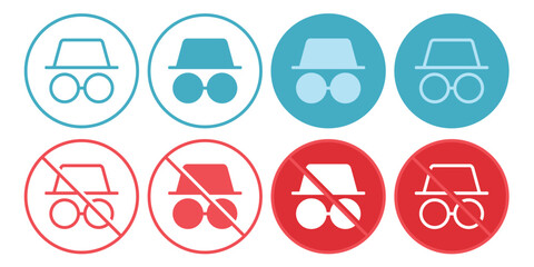 Incognito mode icon. Vector illustration