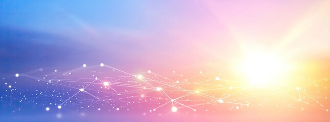 Pink & blue network with bright light burst