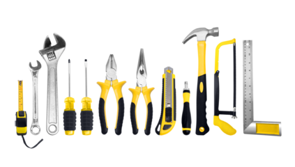 Professional Hand Tool Set on transparent background png