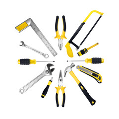 Professional Hand Tool Set on transparent background png