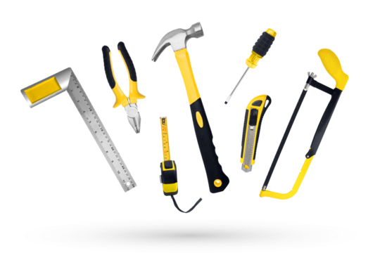 Professional Hand Tool Set on transparent background png