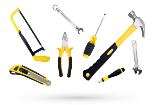Professional Hand Tool Set on transparent background png