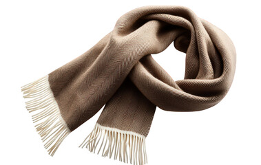 Cozy brown rustic wool scarf illustration for warm festive feel