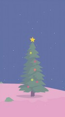 Fototapeta premium Christmas tree plant illuminated tranquility.