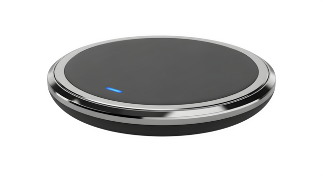 Wireless charger isolated on transparent background a modern device for charging smartphones and other gadgets, providing convenience and efficiency