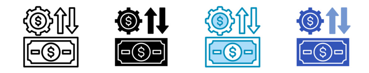 Financial  Icon Set Multiple Style Collection