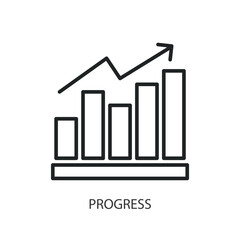 Progress thin line vector icons.