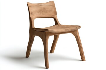 Elegant Wooden Chair with Unique Design and Natural Finish for Modern Interior Spaces and Furniture Display