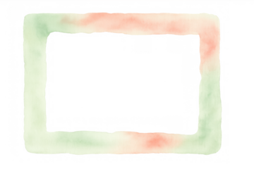 Hand painted watercolor frame rectangle texture with irregular border edges creating a creative design, transparent background