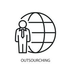Outsourching thin line vector icons.