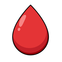 Fototapeta premium Simple Cartoon Illustration of a Red Drop of Blood Icon