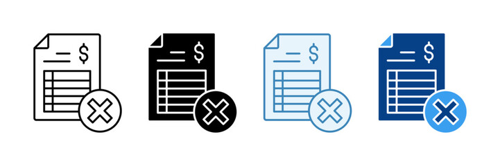 Unpaid  Icon Set Multiple Style Collection