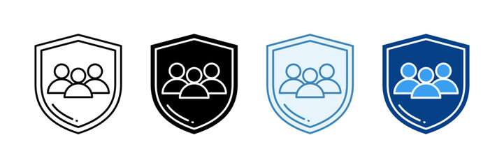 Social Security  Icon Set Multiple Style Collection