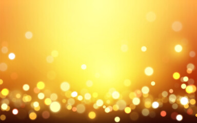 Golden Bokeh Light Background with Sparkling Glow Effect, Abstract Warm Glitter Design for Celebration and Luxury Style, Background decoration