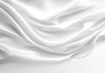 Obraz premium Flowing white fabric with smooth curves and soft shadows