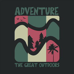 Retro Adventure in the Great Outdoors t-shirt graphics, poster, banner, flyer, print 