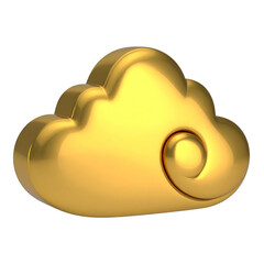 Shiny, stylized golden cloud against black