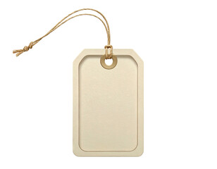 Blank beige tag with a string