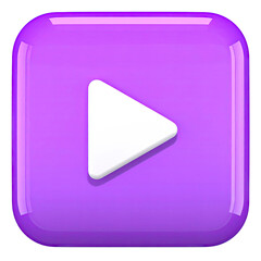 Glossy purple play button with white triangle (1)