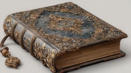 Ornate antique book with intricate cover details - Powered by Adobe