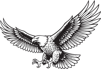 Fototapeta premium Majestic eagle in flight with detailed wings and sharp talons