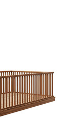 Wooden Balcony Railing With Natural Wood Texture Light Brown Background