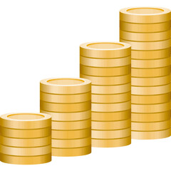 golden coins isolated on white background