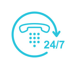 Customer support Icon. isolated on white background. Blue icon