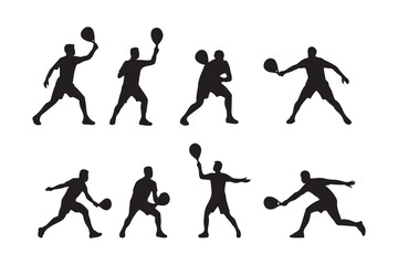 man playing padel pose silhouette