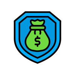 Financial Security lineal color icon