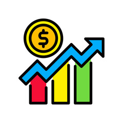 Growth lineal color icon