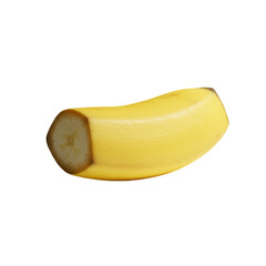 Yellow Banana Emerging from Yellow Abstract Background Realistic Photo