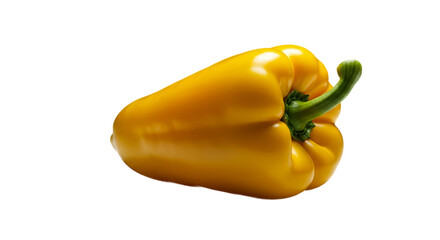 Yellow Bell Pepper Isolated On Yellow Background With Soft Lighting