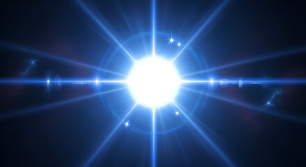 Brilliant burst of light with lens flare effects creating dynamic visual impact