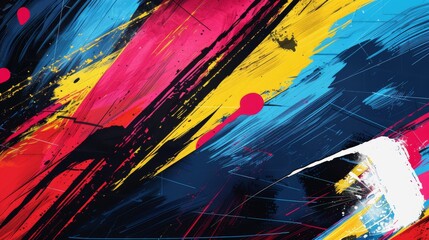 Abstract background with vibrant colors and bold brushstrokes.