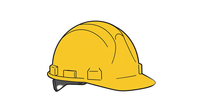 Yellow Hard Hat Safety Construction Work Protection Isolated
