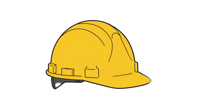 Yellow Hard Hat Safety Construction Work Protection Isolated