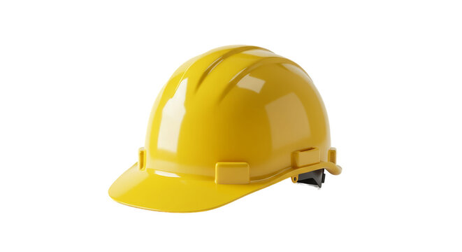 Yellow Hard Hat Safety Helmet Construction 3D Render Isolated