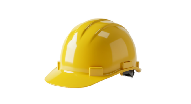 Yellow Hard Hat Safety Helmet Construction 3D Render Isolated
