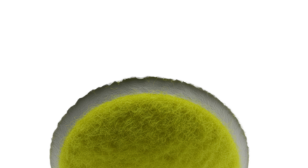 Yellow Sphere With Textured Gray Ring Subtle Gradient Background 3D