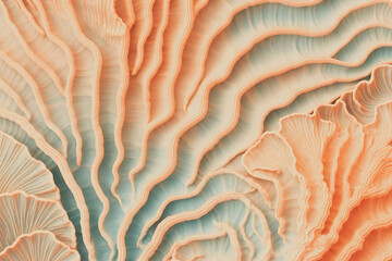 Abstract organic ripples and waves in warm coral and cool teal hues