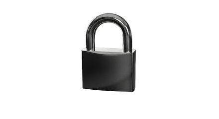 Fototapeta premium Shiny Metal Padlock on Black Background - Security and Protection Concept