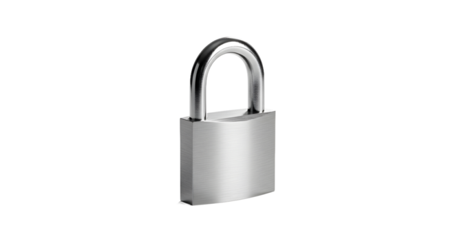 Closed Metal Padlock Icon on Black Background Symbolizing Security and Protection