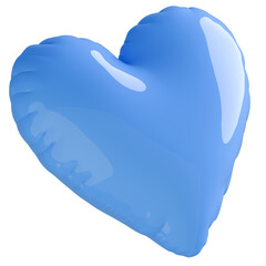 3D画像_ハートの風船_水色