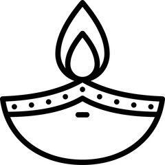 candle icon illustration design with outline
