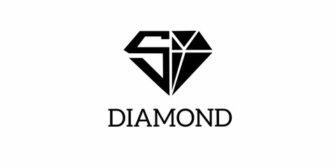Diamond With Letter S logo design Template