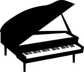 グランドピアノのシンプルイラスト