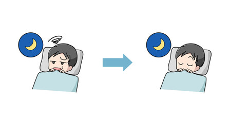 睡眠の改善のイラストセット・男性