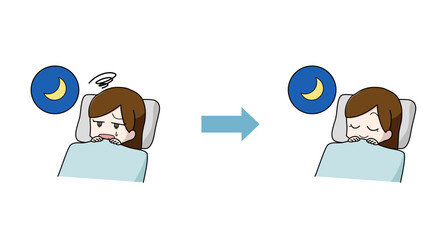 睡眠の改善のイラストセット・女性
