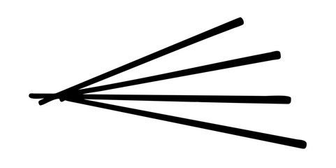 Chopsticks icons. Collection of black symbols isolated on a white background. Vector illustration